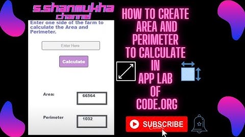 how to create area and perimeter to calculate in app lab in code.org.