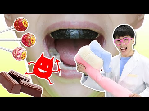사탕 초콜릿 과자 맛있겠다!! 간식 먹고 이 닦아요 양치질로 세균들을 없애자!! 병원놀이 Dental hospital story 슈슈토이 Shushu ToysReview
