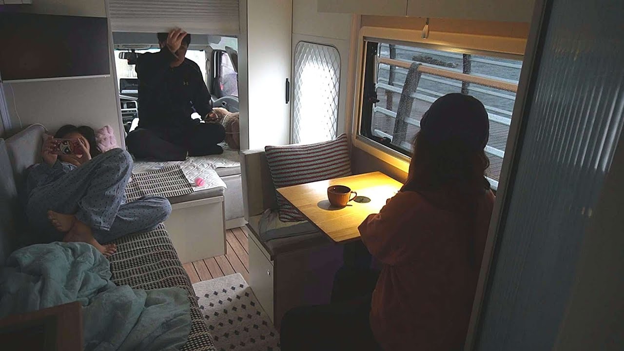 차박의모든것] 비바람 부는 날 나의 캠핑카 안에서...