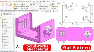 SolidWorks Sheet Metal exercise for beginners-(Vent, Fill Pattern)