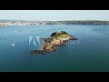 Orbiting drakes island in plymouth sound 4k