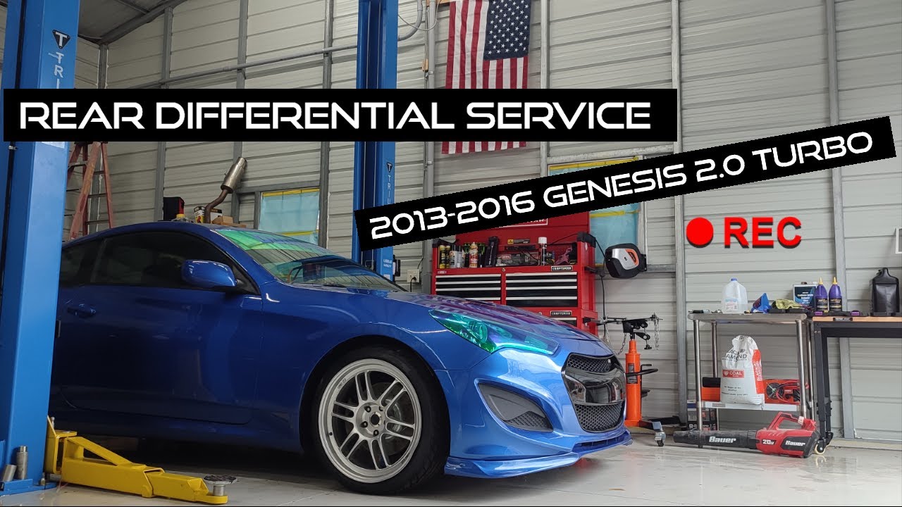Hyundai Genesis coupe 2.0 turbo rear diff service gear oil change how ...
