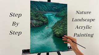 How to PAINT Nature Landscape | ACRYLIC PAINTING