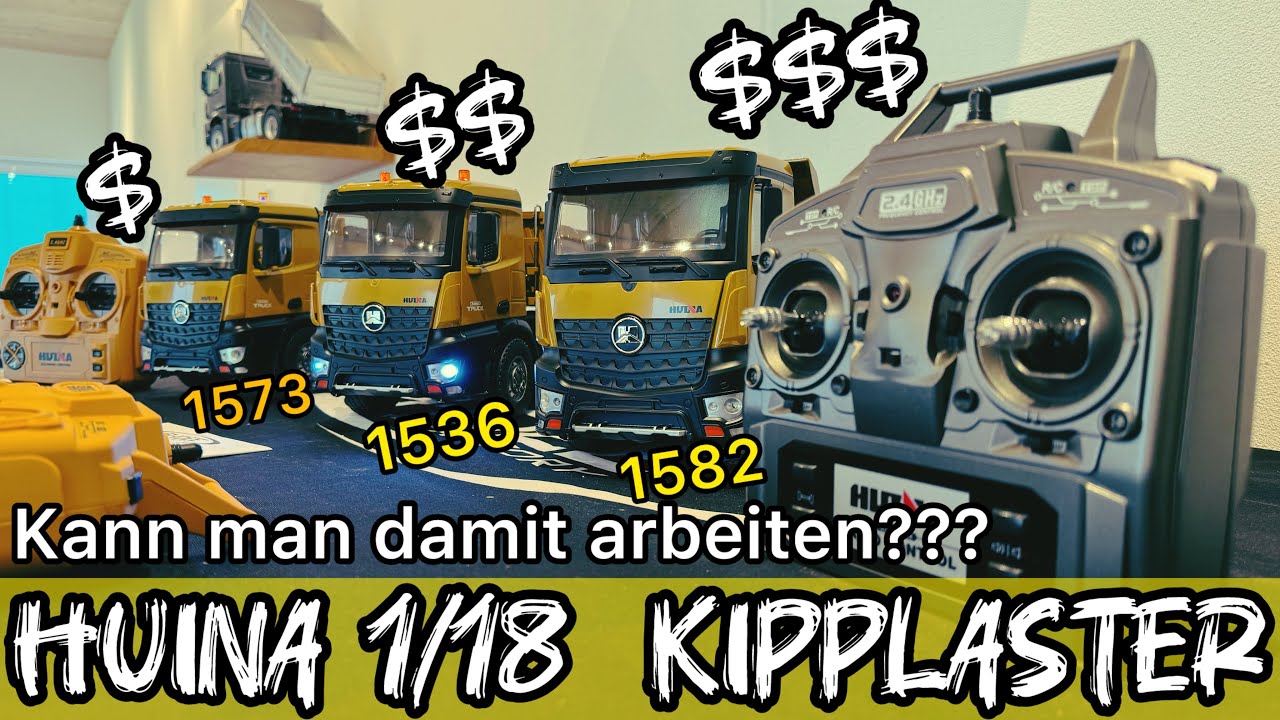 HUINA 1/18 Kipplaster / 1573 - 3 Achser / 1582 - 3 Achser Vollmetall / 1536 - 4 Achser / Wir testen!