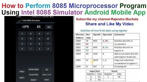 How to perform 8085 microprocessor program using Intel 8085 simulator software android mobile app.