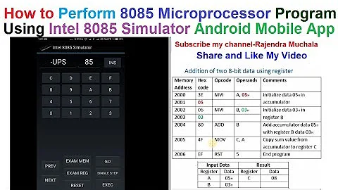 인텔 8085 시뮬레이터 앱을 사용하여 8085 마이크로프로세서 프로그램 실행하기