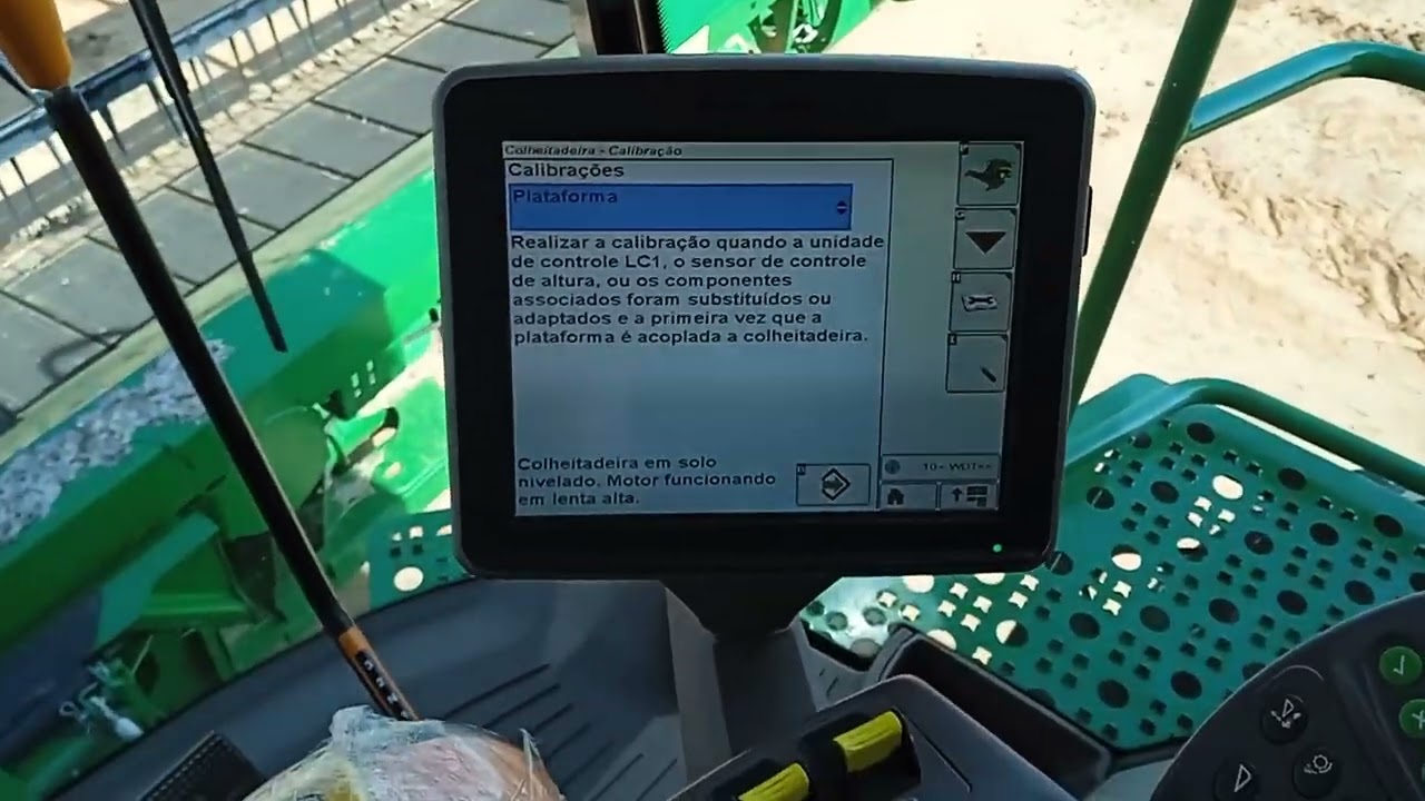 calibrando folga da trilha,peneiras e plataforma,John deere s550