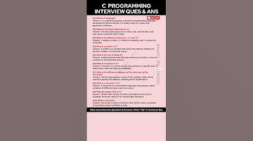 C Programming Interview Questions and Answers