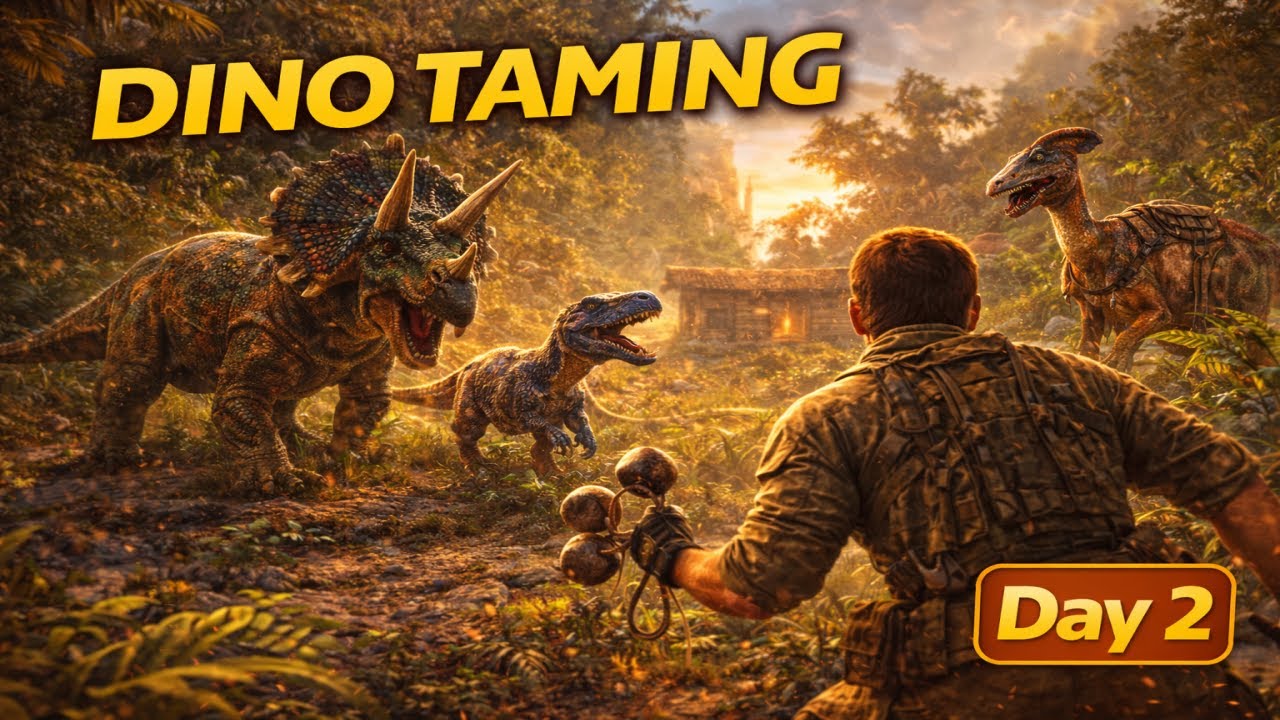 ARK Survival Ascended | Day 2 – Dino Taming Begins (Solo PvE) | Game ON