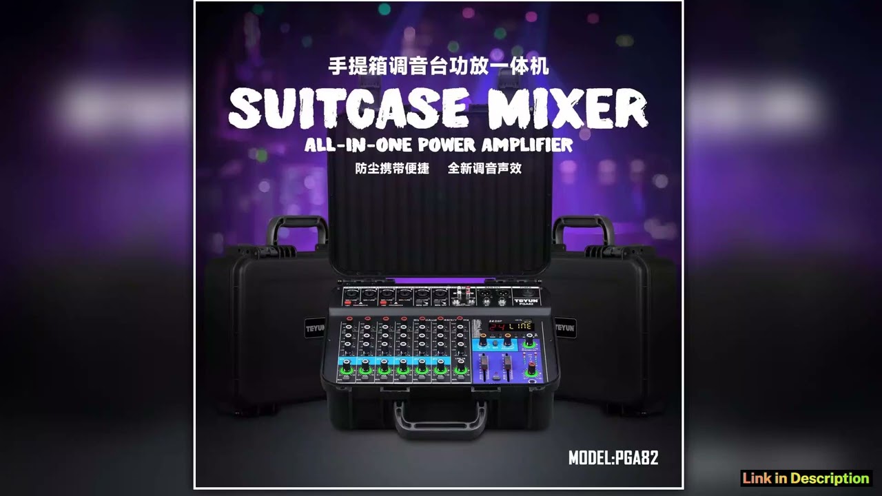 TEYUN Professional 8way mixer with power amplifier integrated machine toolbox highpower 24 kinds