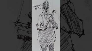 Pen art No. 86 guy with hammer drawing