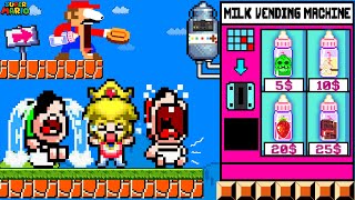 Mario Buys Milk for Team Baby Mario from Milk Vending Machine | Game Animation