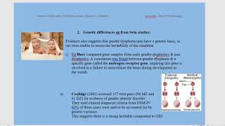 A Level AQA: Gender dysphoria (GID) part 1 Biological explanations video 9