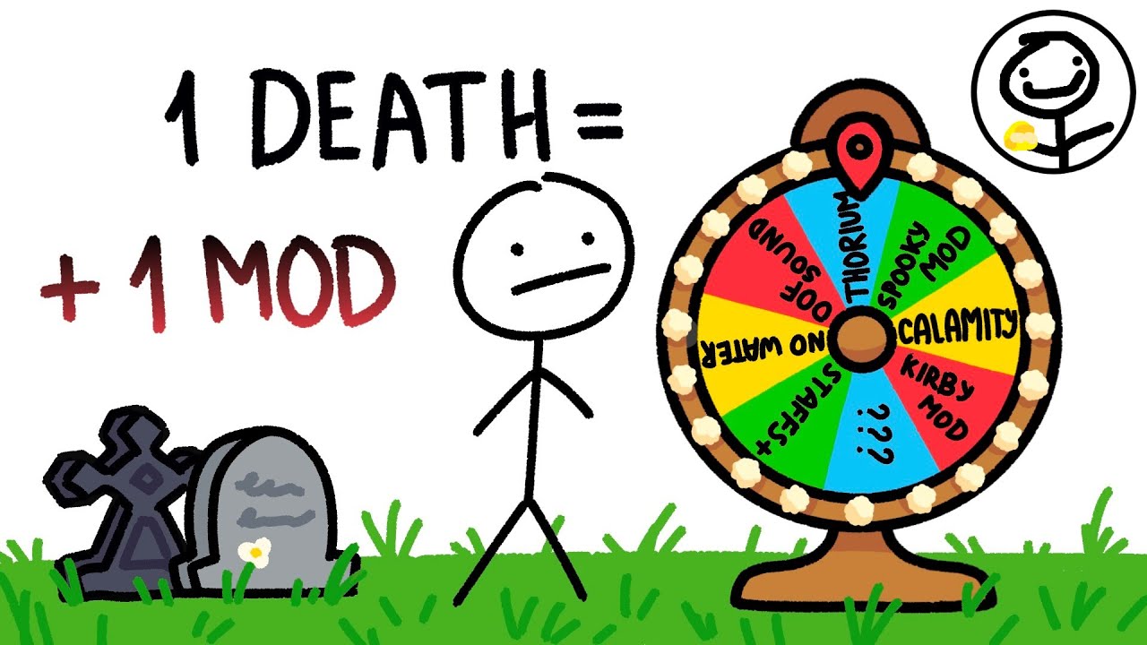terraria but every time i die; i add a random mod. it went poorly