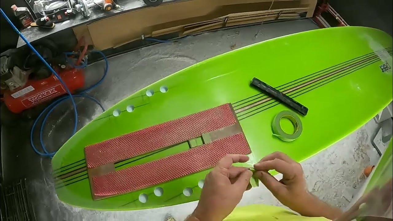routing plug and box holes surfboard shaping glassing sanding spraying