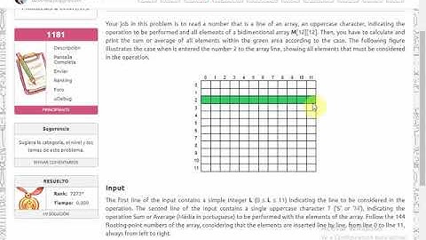 Problema 1181 URI Online Judge