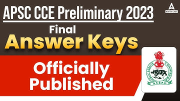 APSC CCE Answer Key 2023 | APSC CCE Answer Key Officially Published