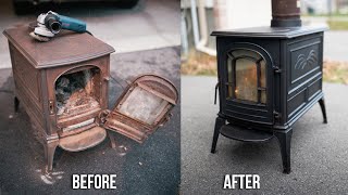 Restoring, Refurbishing, Removing Rust and Installing a Cast Iron Wood Stove!