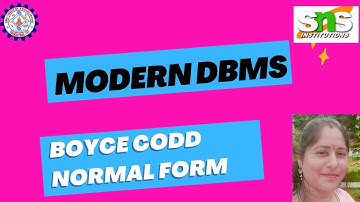 P.Revathi | AP | AI & DS | Boyce Codd Normal Form | MDBMS | SNS Institutions