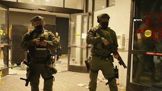 CBP and Federal Agents Shoot Tear Gas, Flash Bangs and Disperse Riot as Home2Suits is Evacuated 