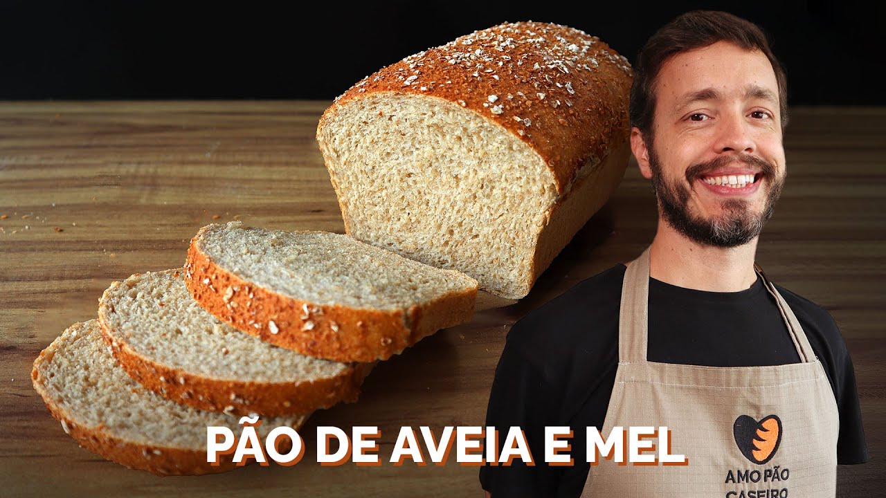 PÃO DE AVEIA E MEL - Receita de pão de forma semi-integral