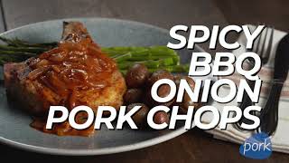 Spicy BBQ Onion Pork Chops