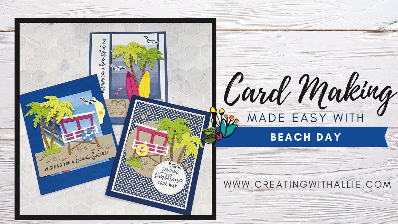 Make 3 summer card using the Beach Day Bundle from Stampin' Up!