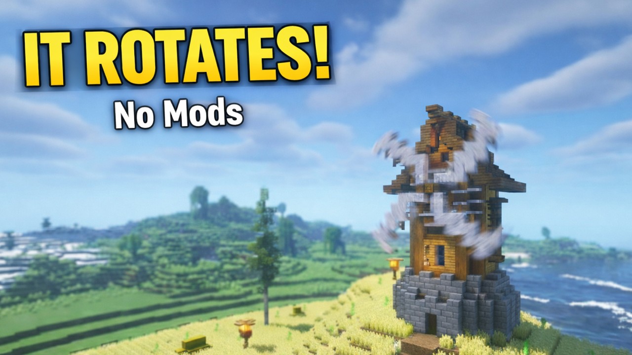 Fully Working Windmill in Minecraft – 100% Survival Friendly