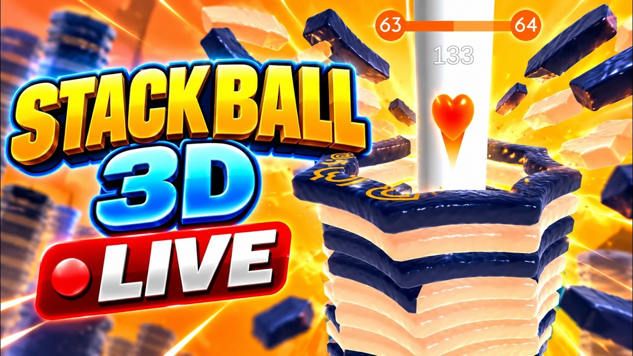 🔴Live🎮Stack Ball 3D Live Gameplay | Day 5 #shortlive  #shortfeed #stackball