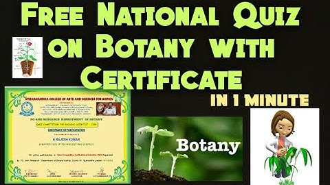 Free National Level Quiz on Botany with certificate in 1 Minutes|html|free quiz|biology quiz|zoology