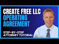 Operating agreement for llc free template and walkthrough