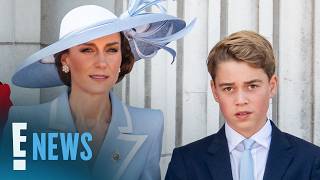 See Prince George Prove He s Almost Mom Kate Middleton s Height E News