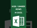 Hide &amp; Unhide Rows in Excel #ExcelForBeginners #shorts  #ExcelTricks #ExcelShorts