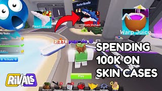 Spending 100k ROBUX on Roblox Rivals Summer Skin Cases!! (I spent my life savings)