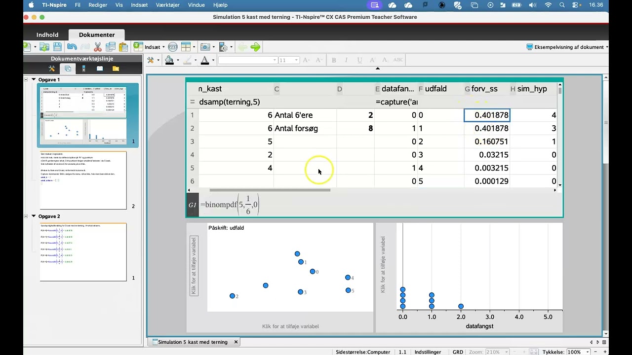 Simulation af terningekast