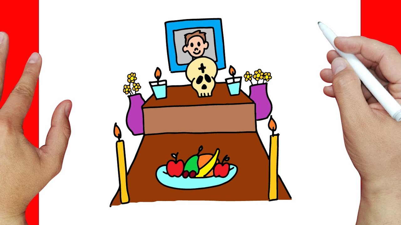 Cómo dibujar un Altar de muertos | Dibujos fáciles - YouTube