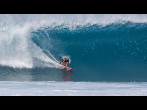 Local Legend, 65 Year Old Michael Ho Surfing Huge Pipeline