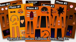 Sprunki Oren Human Edition Phase 1 5 & Parasprunki Sticker Book 스프런키 휴먼에디션 오렌 스티커북