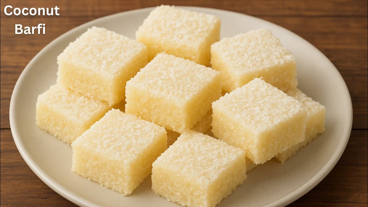 Coconut Barfi | Nariyal Barfi | Home-made Coconut Barfi | Easy Coconut Barfi Recipe 