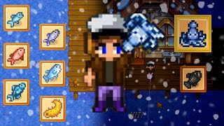WINTER OCEAN FISHING Stardew Valley [All day and all night]