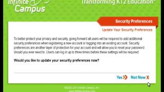 Infinite Campus - Update Security Info