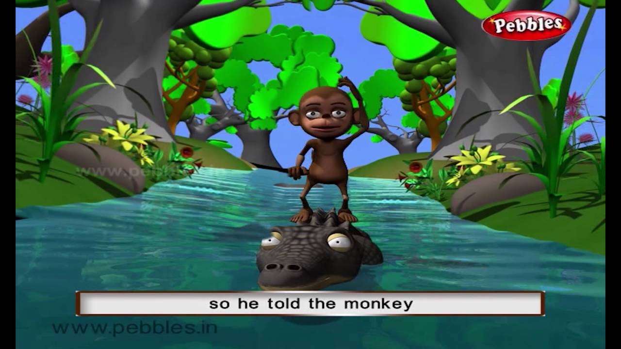 Monkey and Crocodile | Panchatantra English Stories in 3D | 3D Moral Stories For Kids