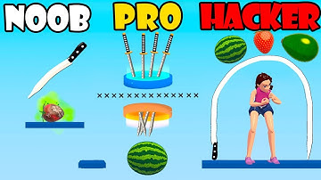 NOOB vs PRO vs HACKER - Draw Knife Gameplay Walkthrough (Android,iOS)