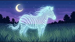 A Zebra Made of Mist Under the Moon | Pixel Art Lofi screenshot 4