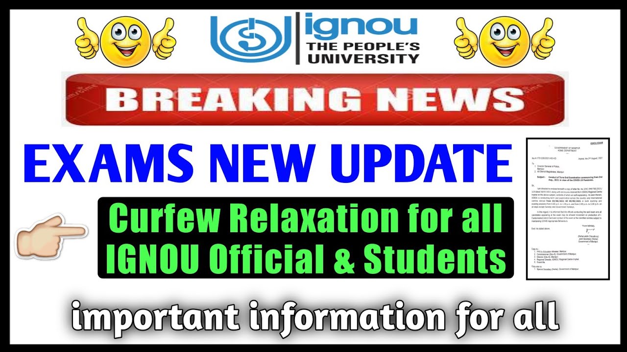 [Breaking News] Curfew Relaxation for IGNOU official & Students for June 2021 Exam info By TIPS GURU