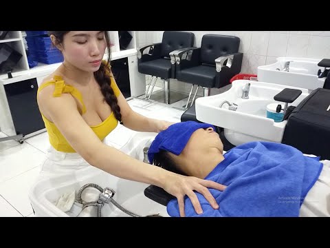Washing hair, massaging face, head, neck, shoulders, nape, I appreciate her skills
