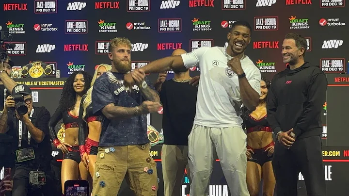 Anthony Joshua SNATCHES Jake Paul Chain in PLAYFUL faceoff 