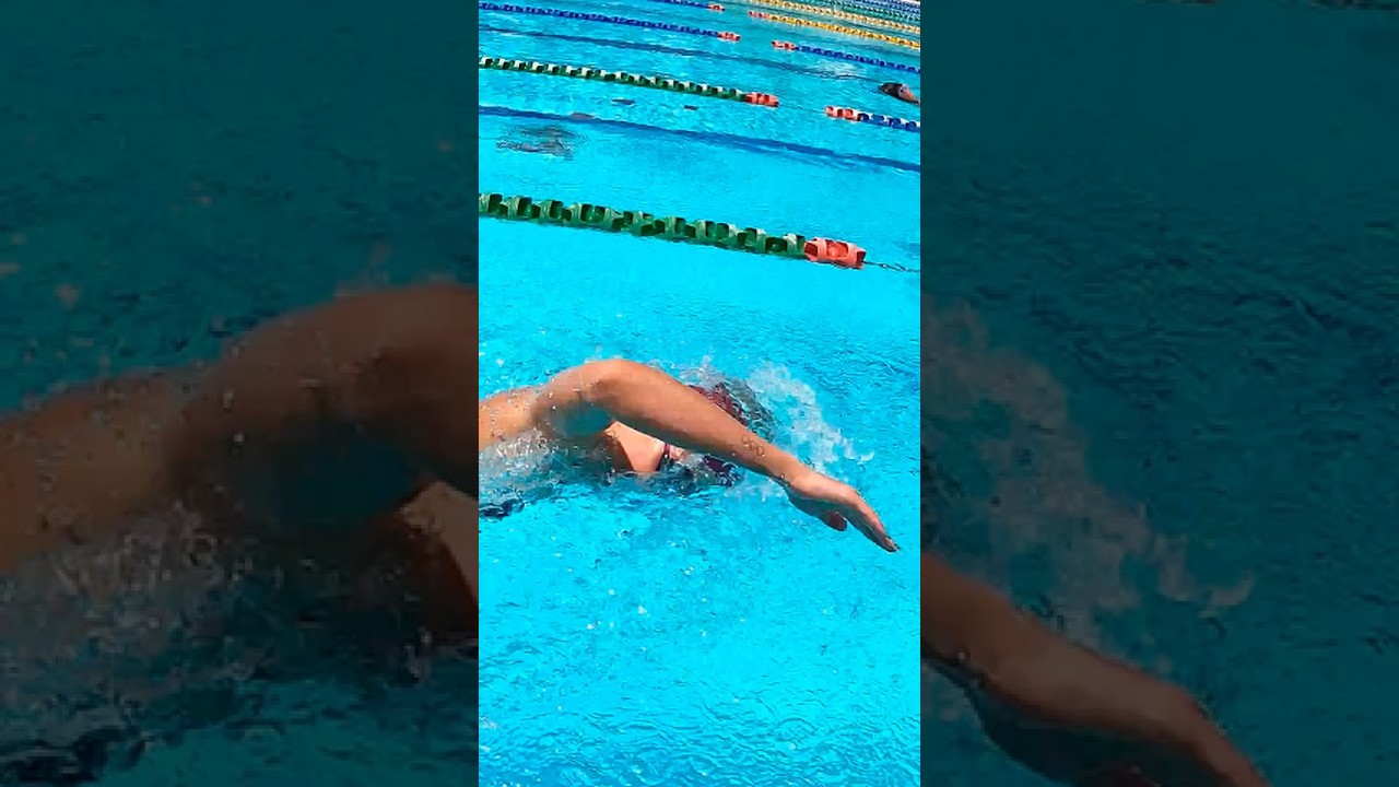 Keep your elbow pointing mostly upward as your arm comes over the water.
