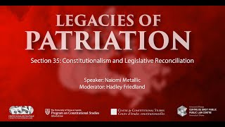 Section 35: Constitutionalism and Legislative Reconciliation