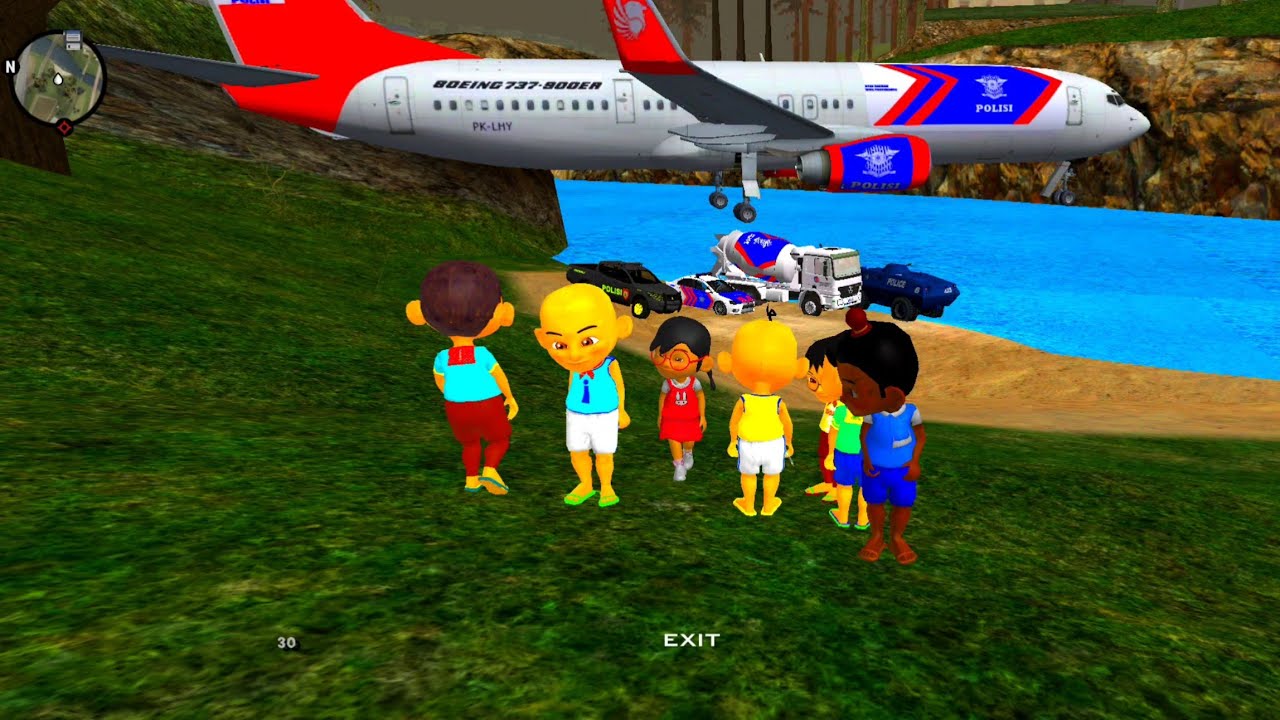 Upin dan ipin Pamer Truk Tronton Polisi Keren buat Macet Jalan hingga petang 🤣 Dunia Oyya